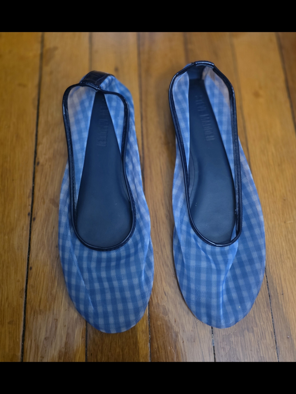Steve Madden Blue Gingham Ballet Flats. New Without Box